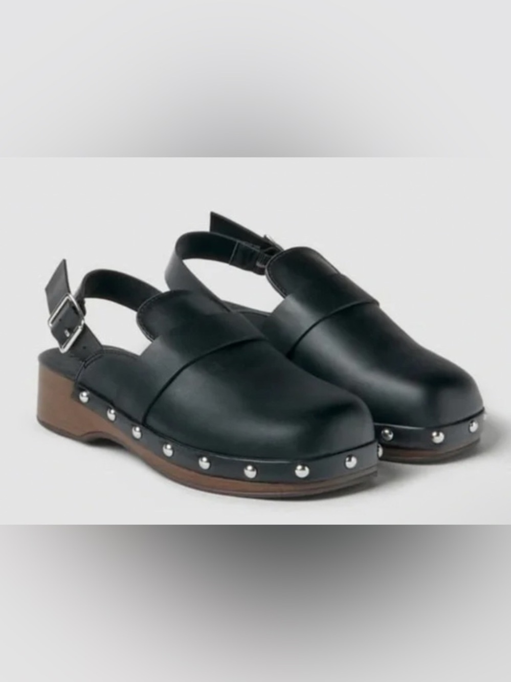 NWOT ZARA  STUDDED BUCKLED CLOGS